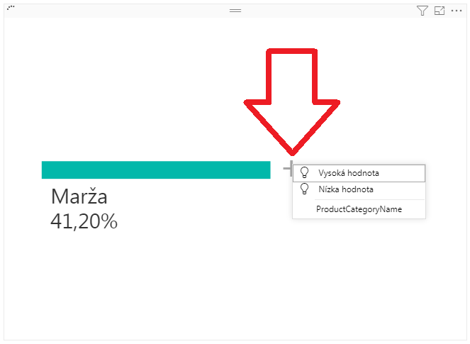 Dekompozičný strom v Power BI Desktope - rozbalenie poľa