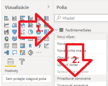 Inkrementálna aktualizácia dát v Power BI - zapnutie, prvý krok